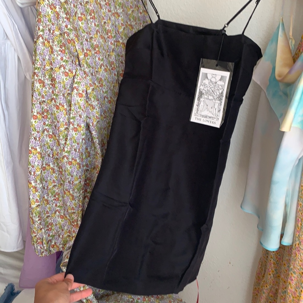 Realisation Par mini Christy dress in black silk